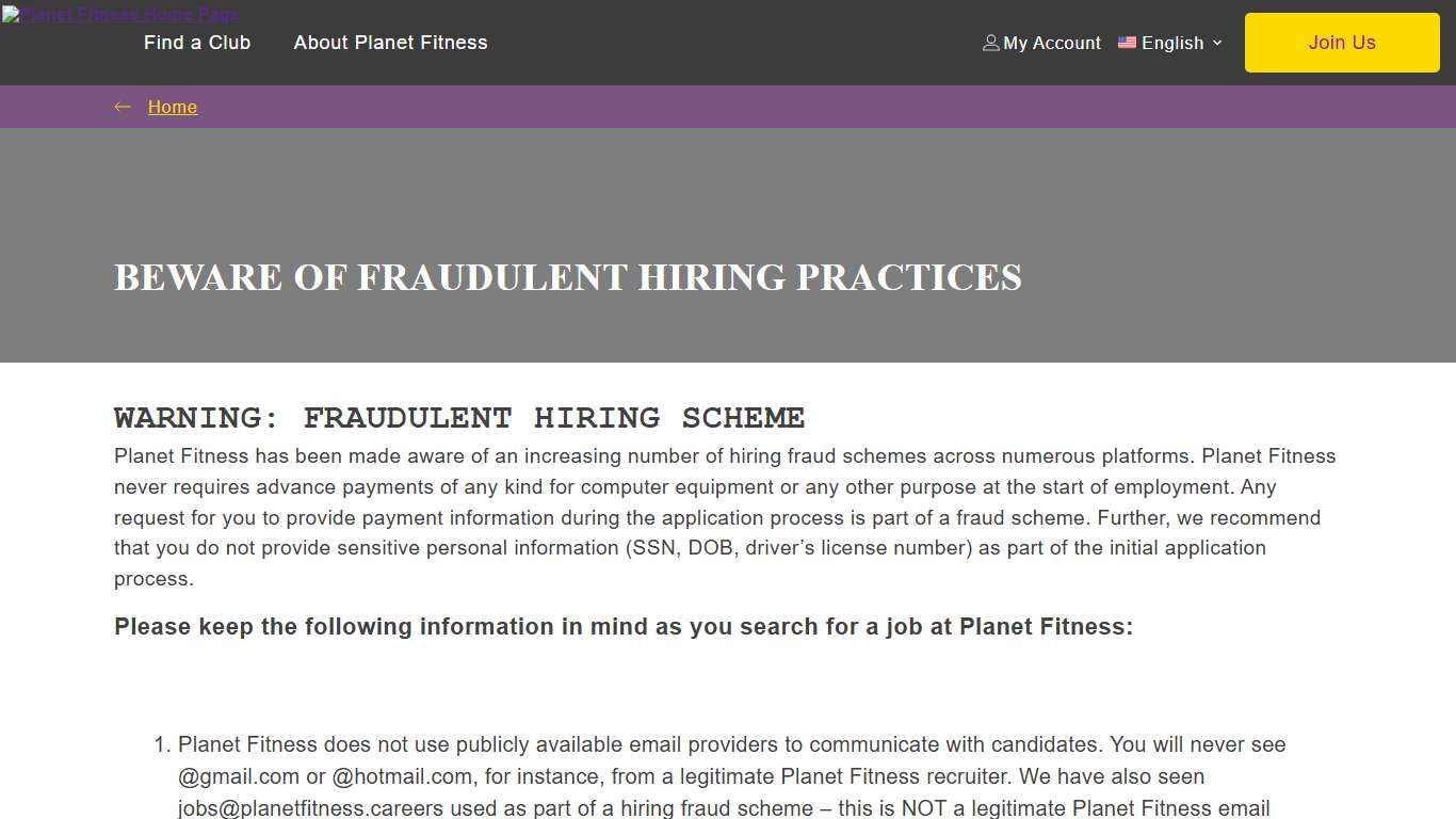 Hiring Fraud Alert