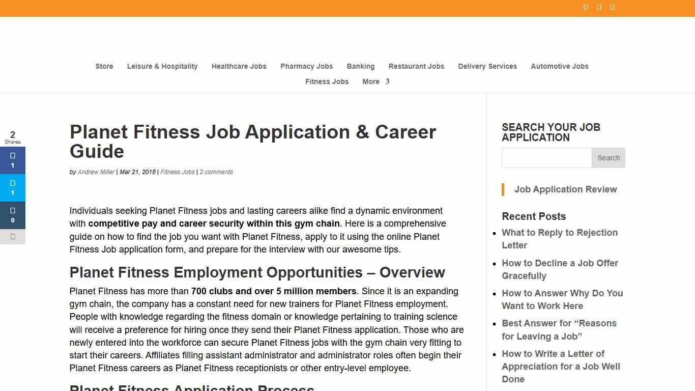 Planet Fitness Job Application & Career Guide 2026 Job Application Review